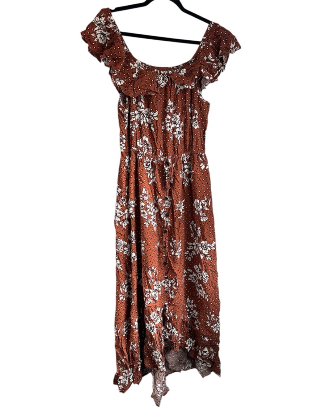Maurices Rust and White Floral Dress